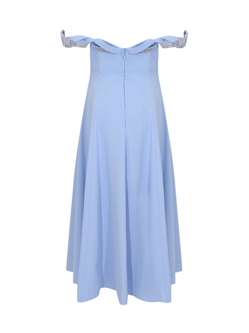 Abito 66669 in crepe con strass Blue Aura TARIK EDIZ | 66669BLUE AURA